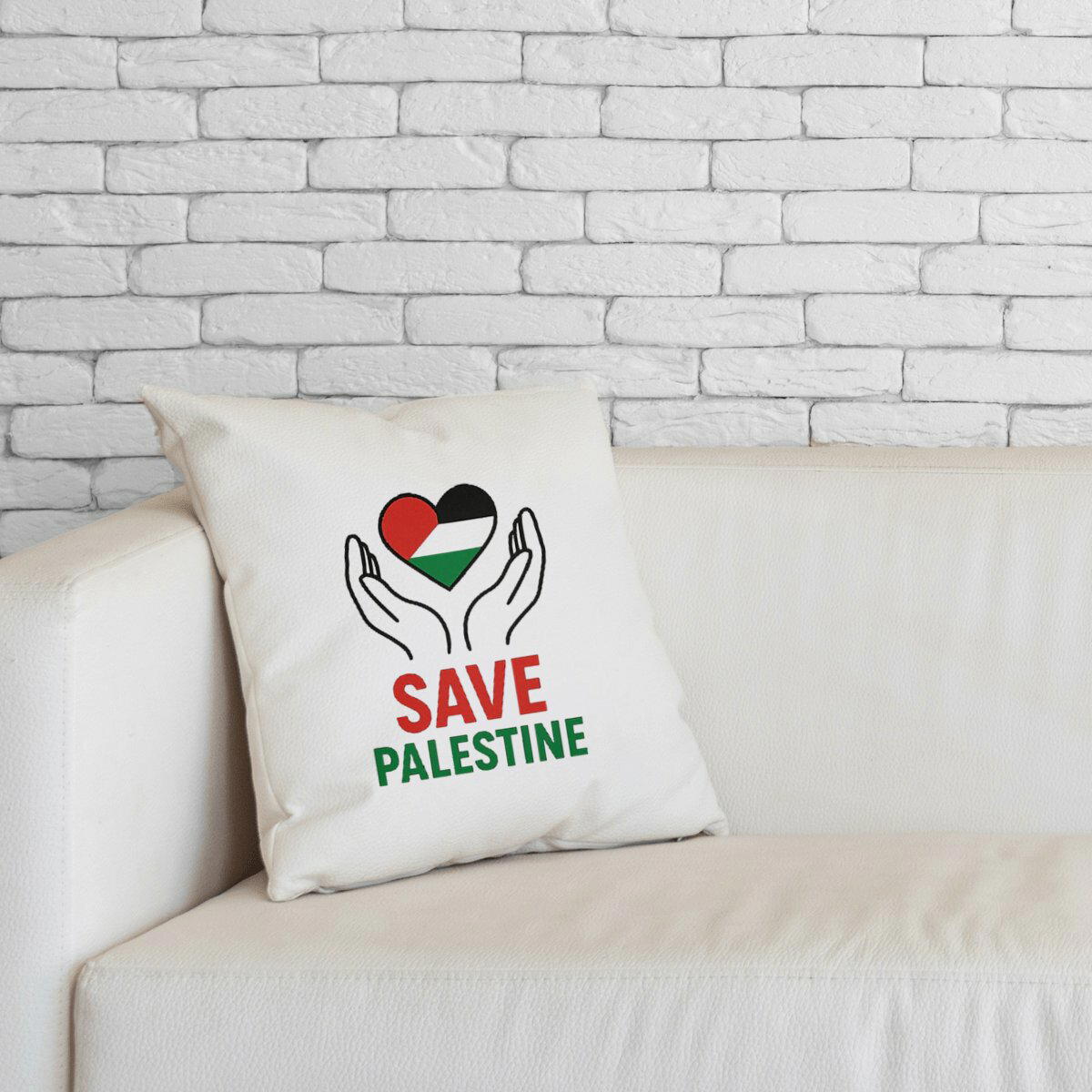 Image front save Palestine cushion