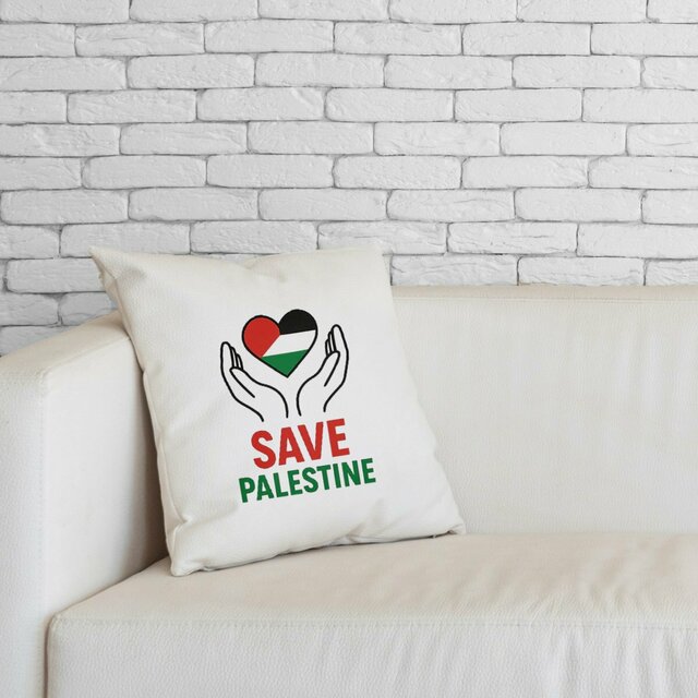 Image front save Palestine cushion