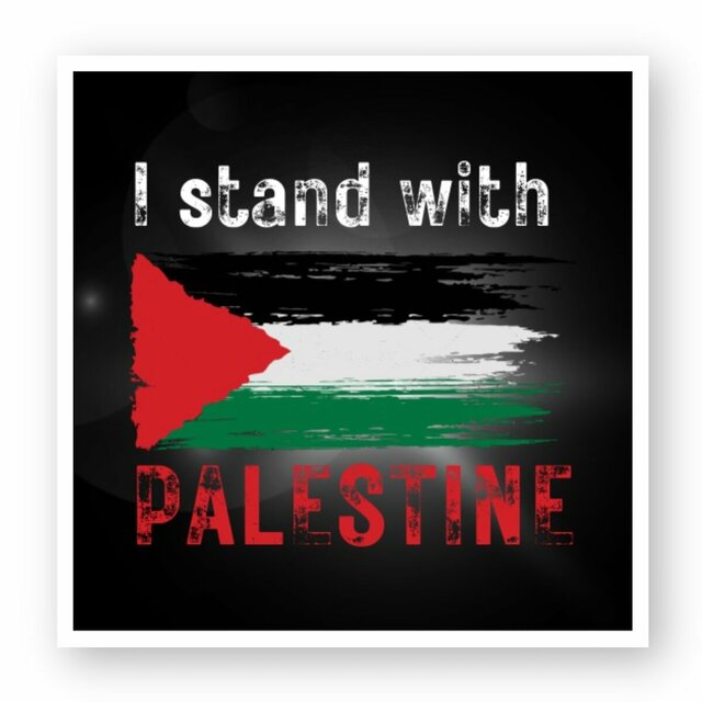 Image front i stand with Palestine sticker