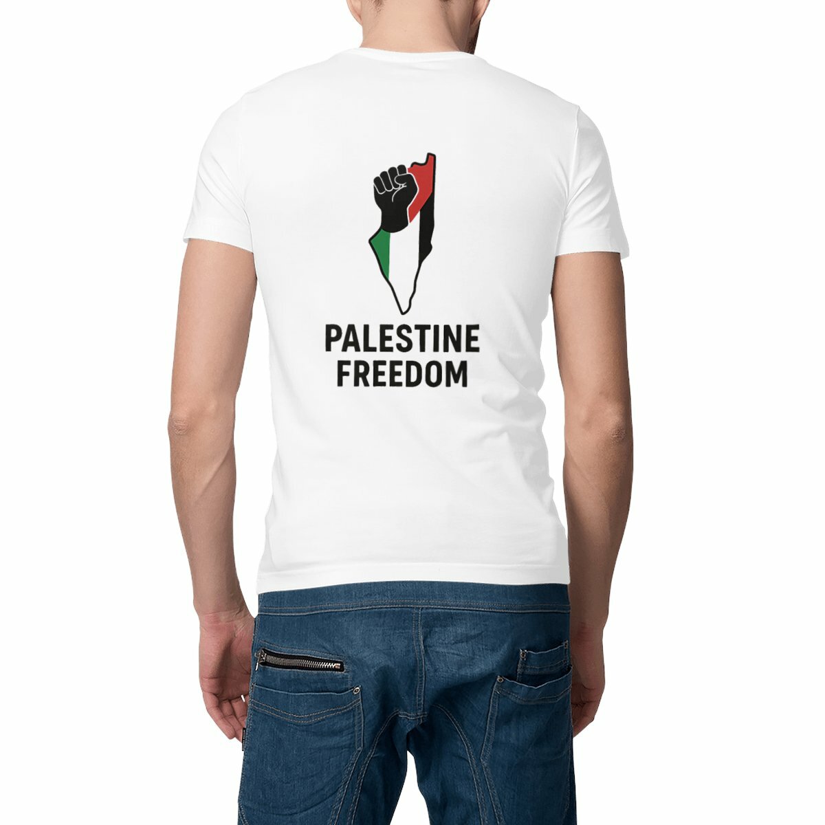 Image front Palestine freedom map shirt