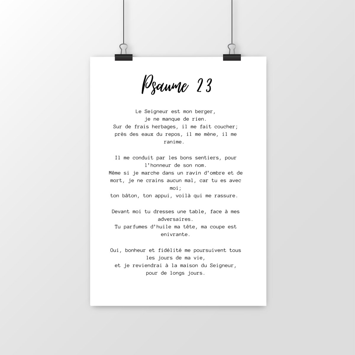 Image front Poster A3 Psaume 23