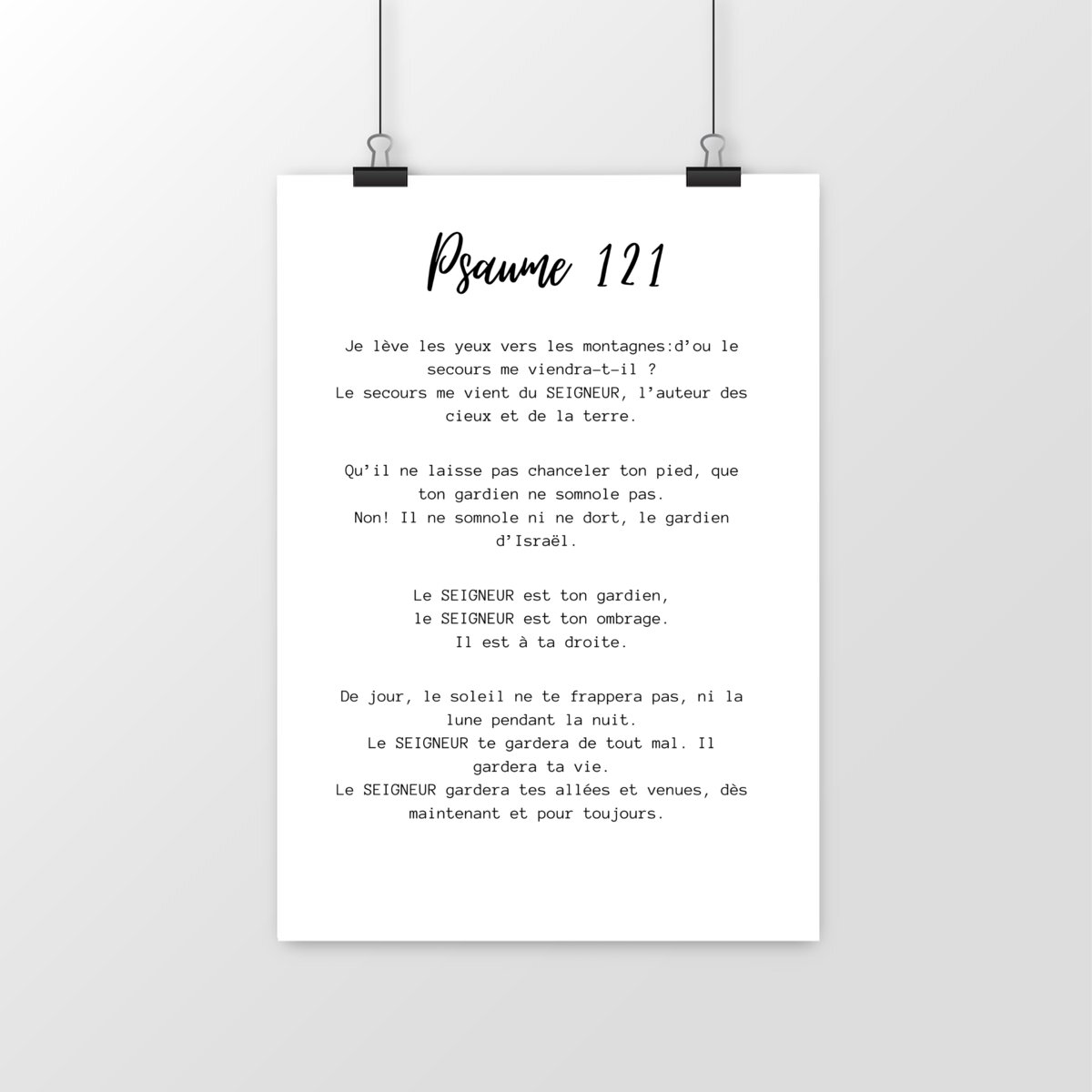 Image front Poster A3 Psaume 121