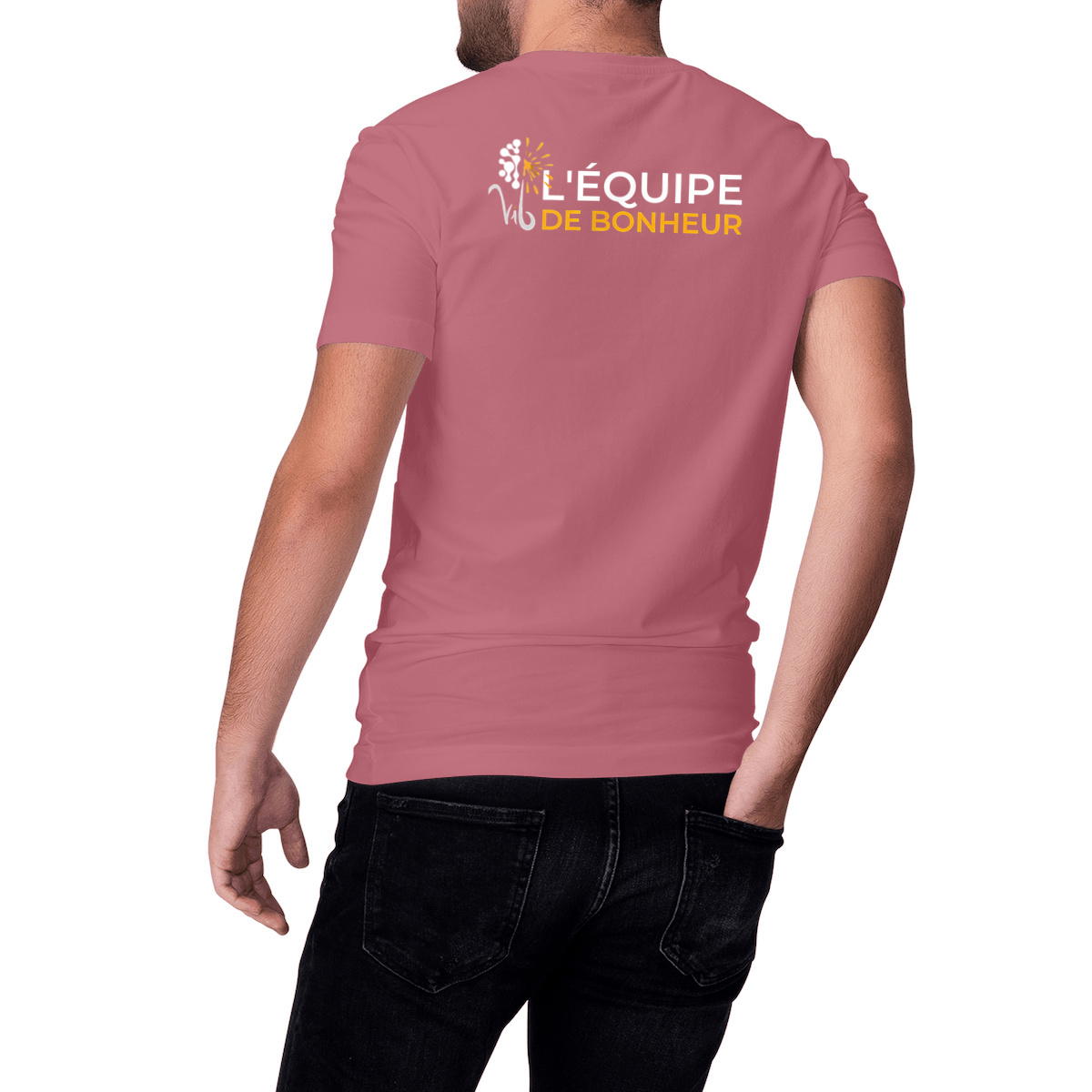 Image front T-shirt sombre Unisexe - Équipe de Bonheur - Vib Pochette