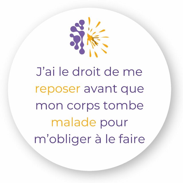 Image front Autocollant Rond - Vib - Le droit au repos