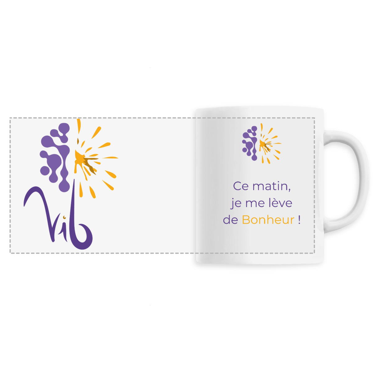 Image front Mug - Vib - Je me lève de Bonheur