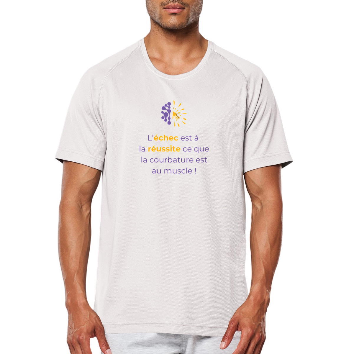 Image front T-shirt de sport clair Homme - Vib - Échec & Réussite