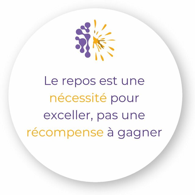 Image front Autocollant Rond - Vib - Le repos est 1 nécessité