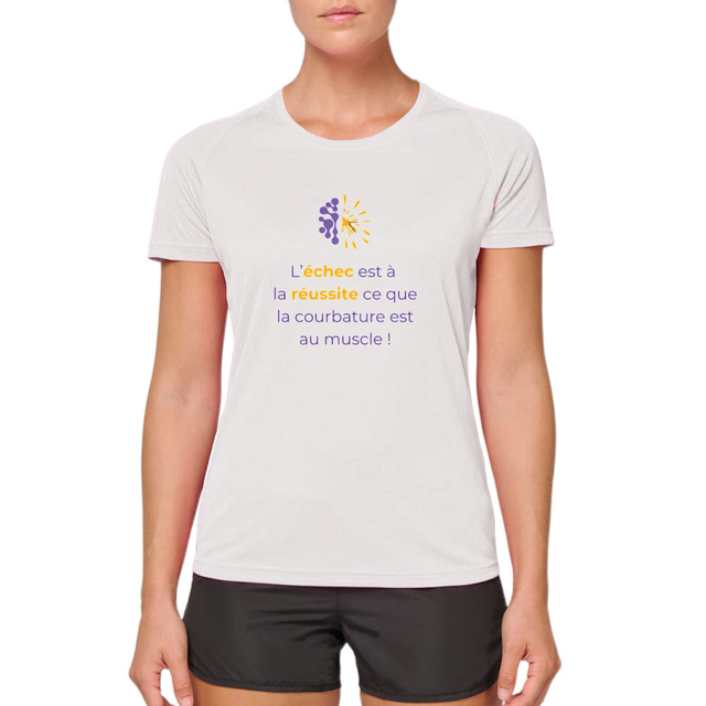 Image front T-shirt de sport clair Femme - Vib - Échec & Réussite