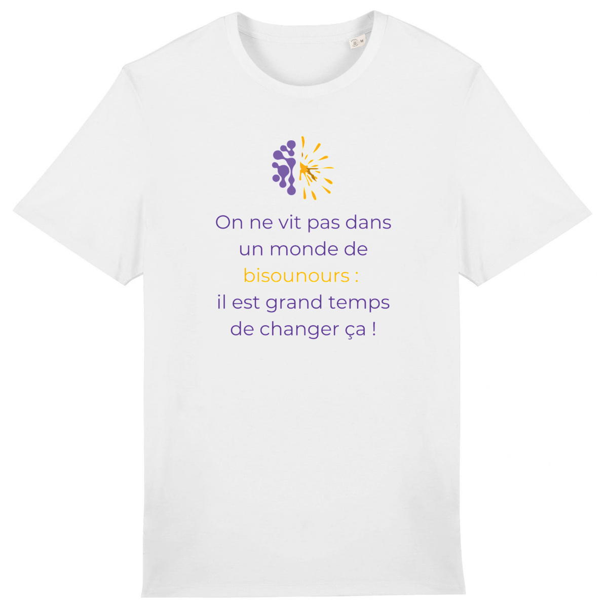 Image front T-shirt clair Unisexe - Vib - Pas des bisounours