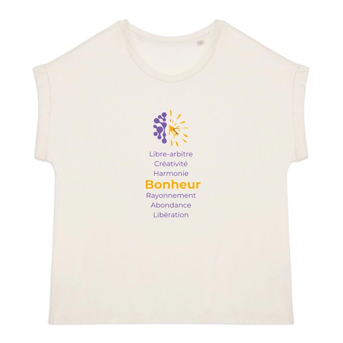 Image back T-shirt clair Manches à revers Femme - Vib - Bonheur & Cie