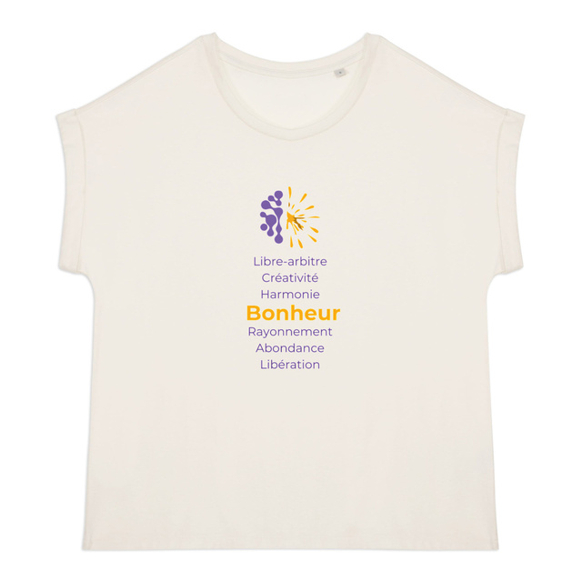 Image back T-shirt clair Manches à revers Femme - Vib - Bonheur & Cie
