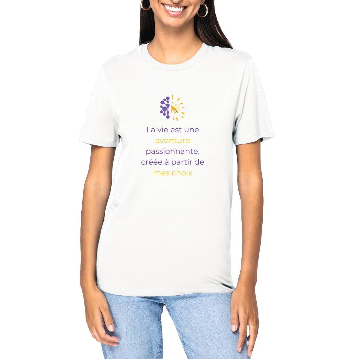Image front T-shirt clair Unisexe - Vib - La Vie est une aventure