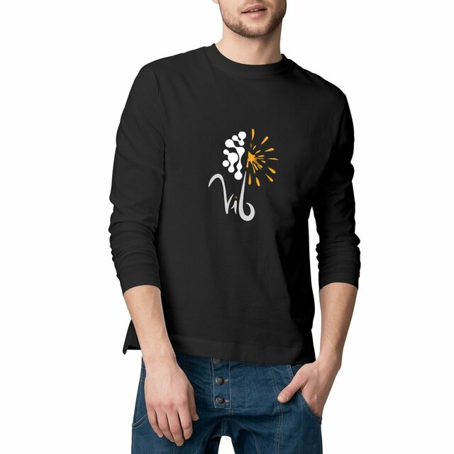 Image front T-shirt sombre classique manches longues Homme - Vib
