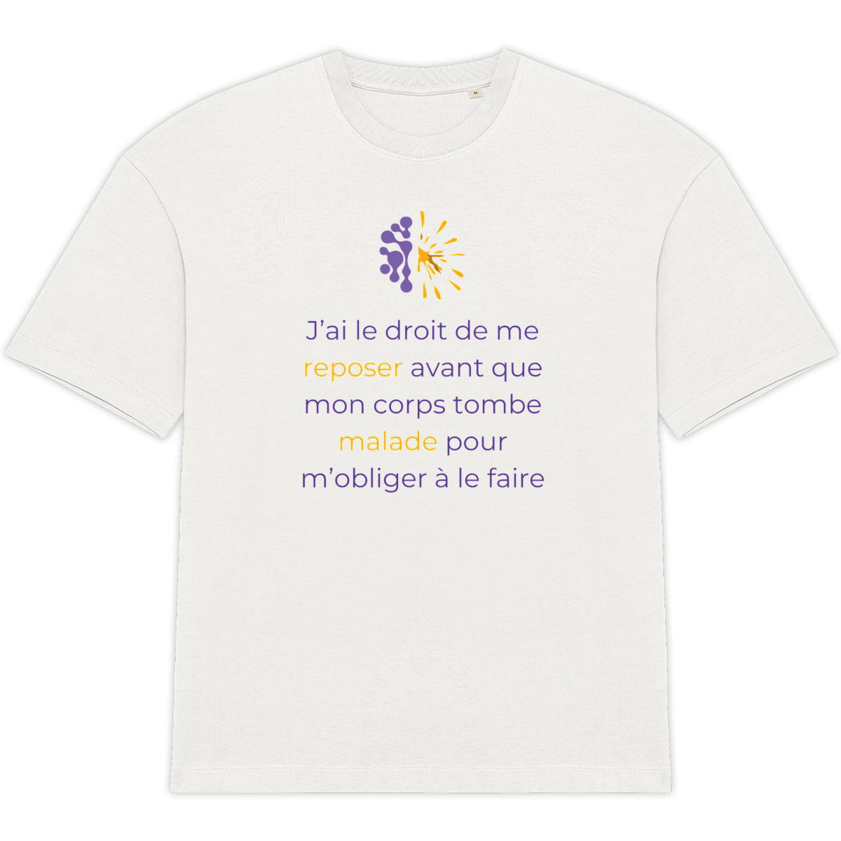 Image back T-shirt clair Oversized Unisexe - Vib - Le droit au repos
