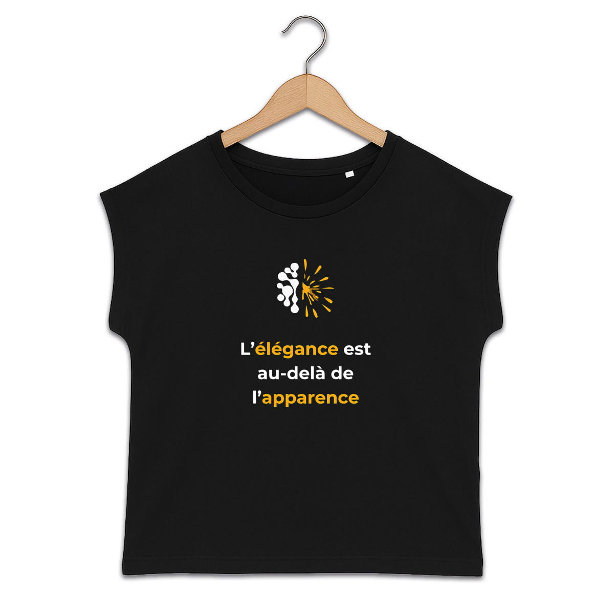 Image back T-shirt Manches à revers sombre Femme - Vib - Élégance & Apparence