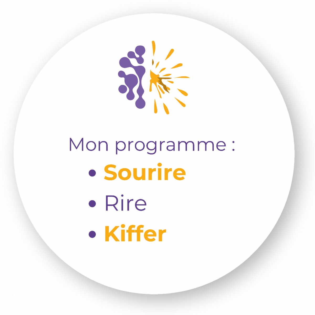 Image front Autocollant Rond - Vib - Mon programme