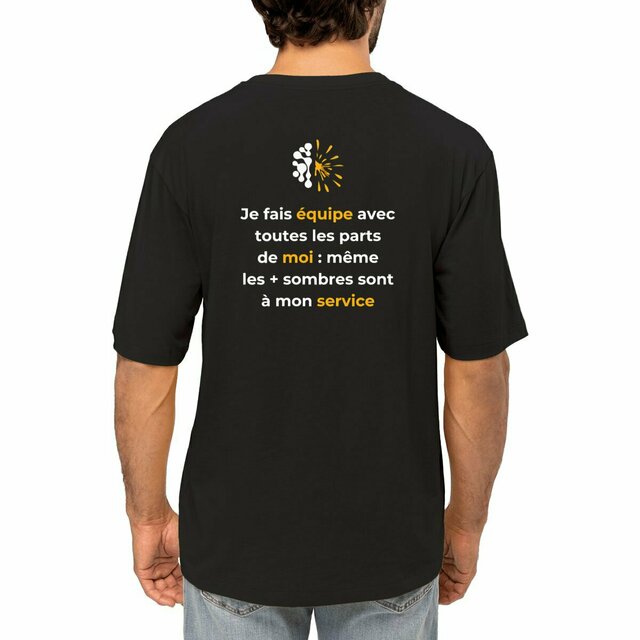 Image front T-shirt sombre Oversized Unisexe - Vib - Faire équipe avec soi