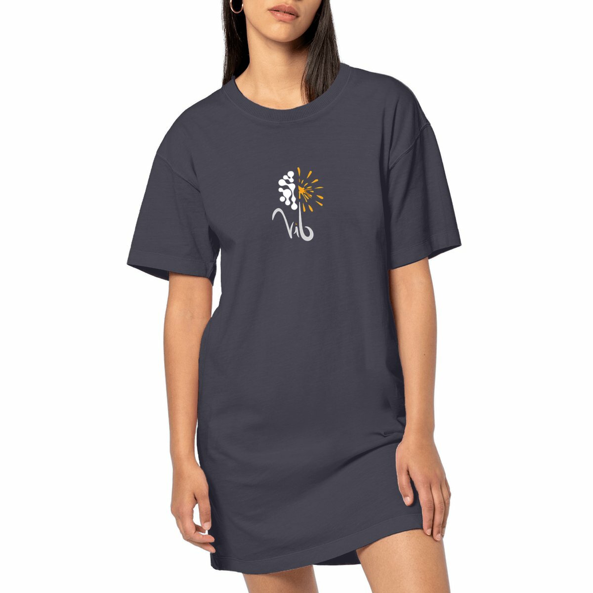 Image front Robe T-shirt sombre Femme - Vib