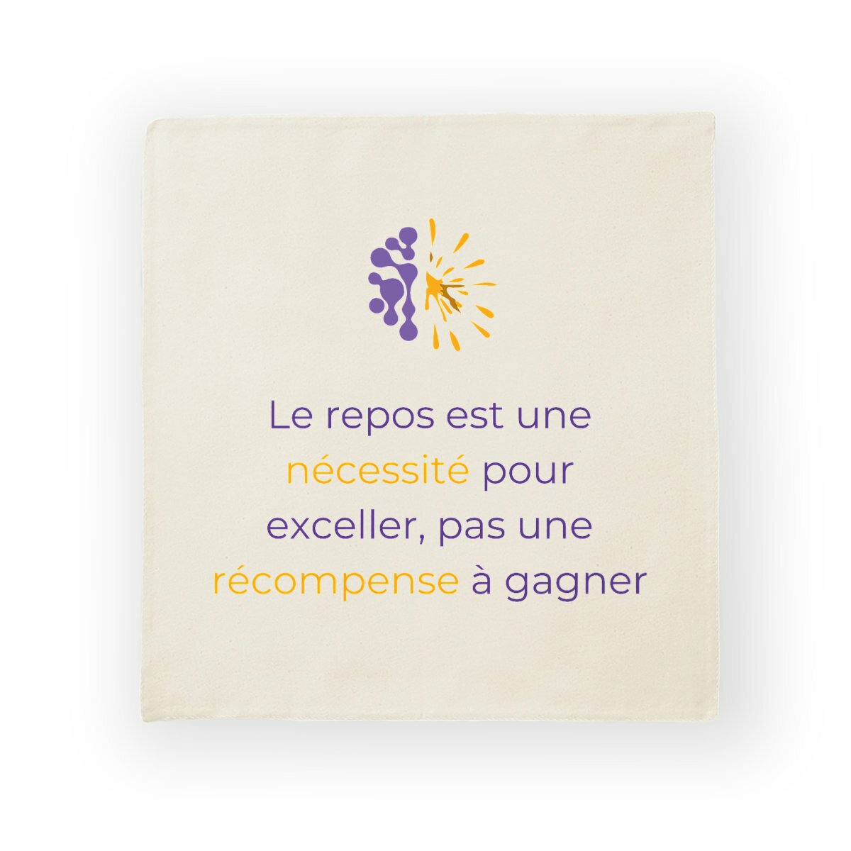 Image back Housse de coussin en coton - Vib - Le repos est 1 nécessité