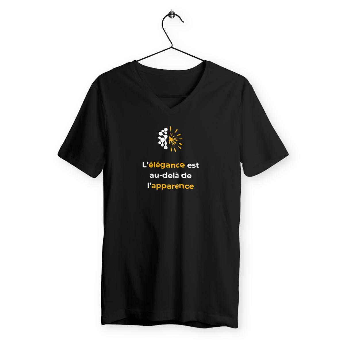 Image back T-shirt Col V sombre Homme - Vib - Élégance & Apparence