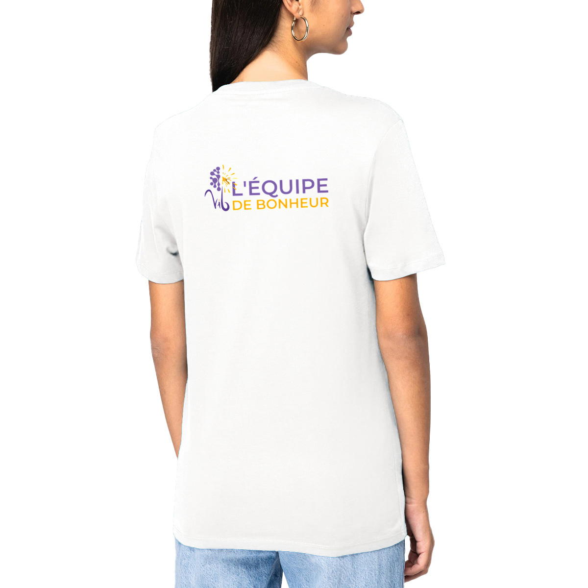 Image front T-shirt clair Unisexe - Équipe de bonheur - Vib Pochette