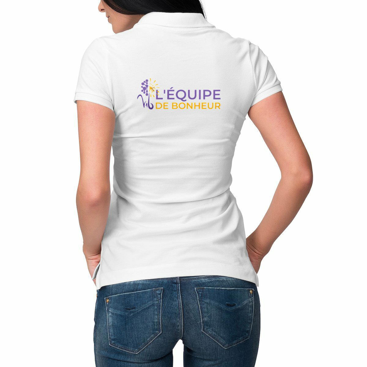 Image front Polo Léger clair Femme - Équipe de bonheur - Vib Pochette