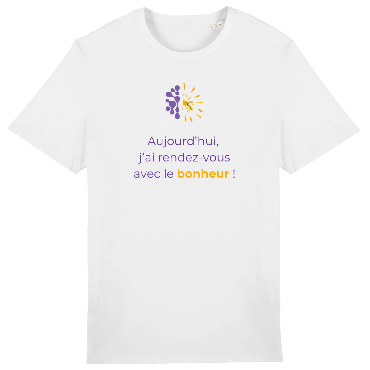 Image front T-shirt clair Unisexe - Vib - J'ai RDV avec le bonheur