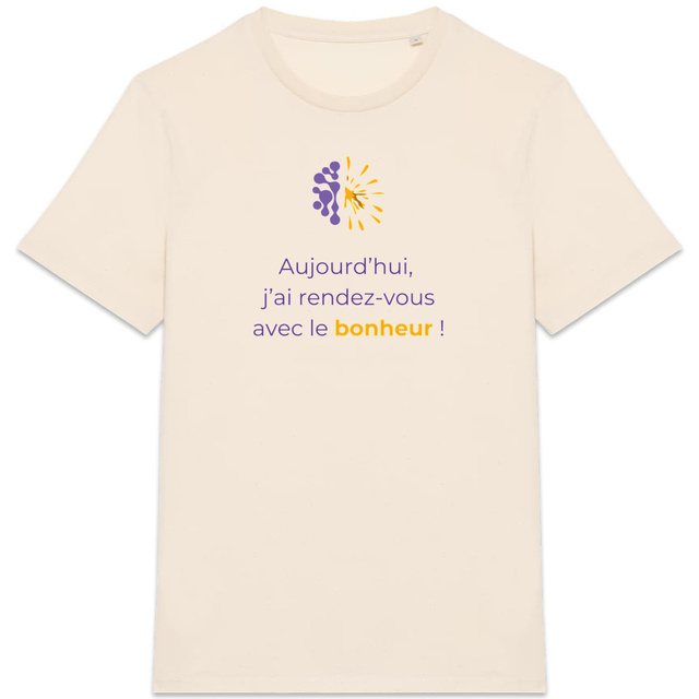 Image back T-shirt clair Unisexe - Vib - J'ai RDV avec le bonheur