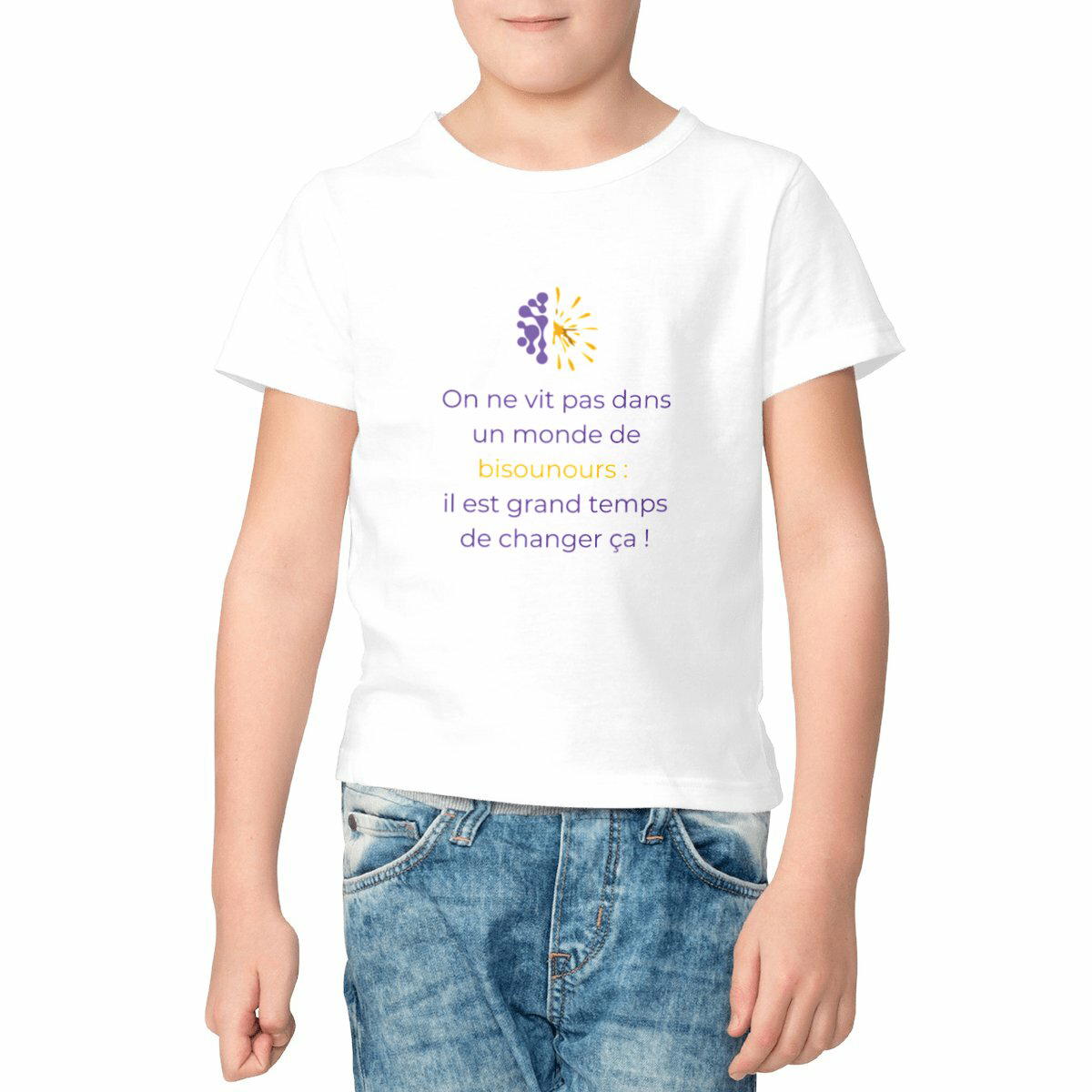 Image front T-shirt clair Unisexe Enfant - Vib - Pas des bisounours