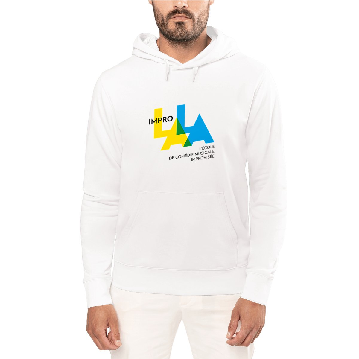 Image front Sweat à capuche - Unisexe - blanc ou gris