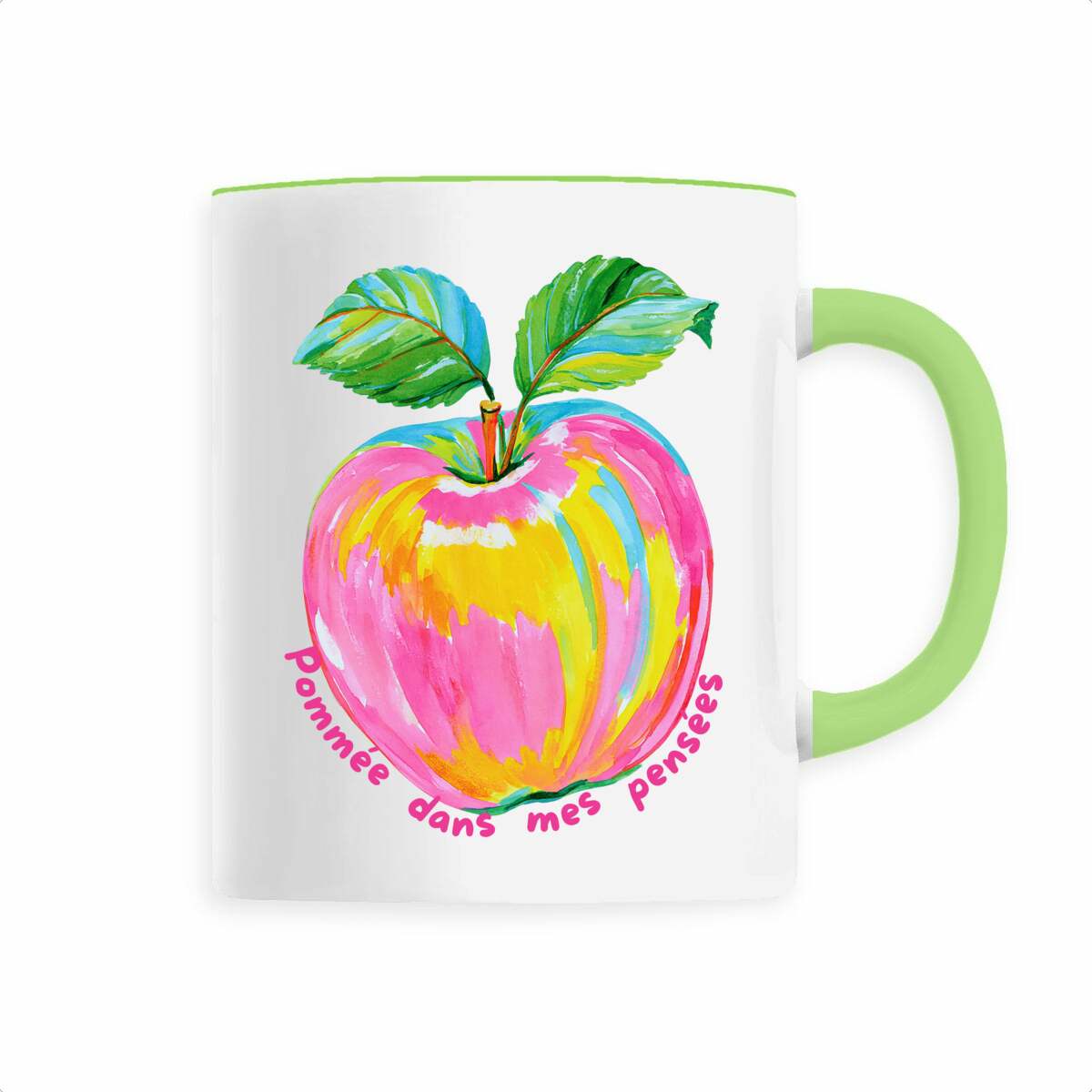 Image front  Mug céramique Pomme – Tasse café originale 330 ml