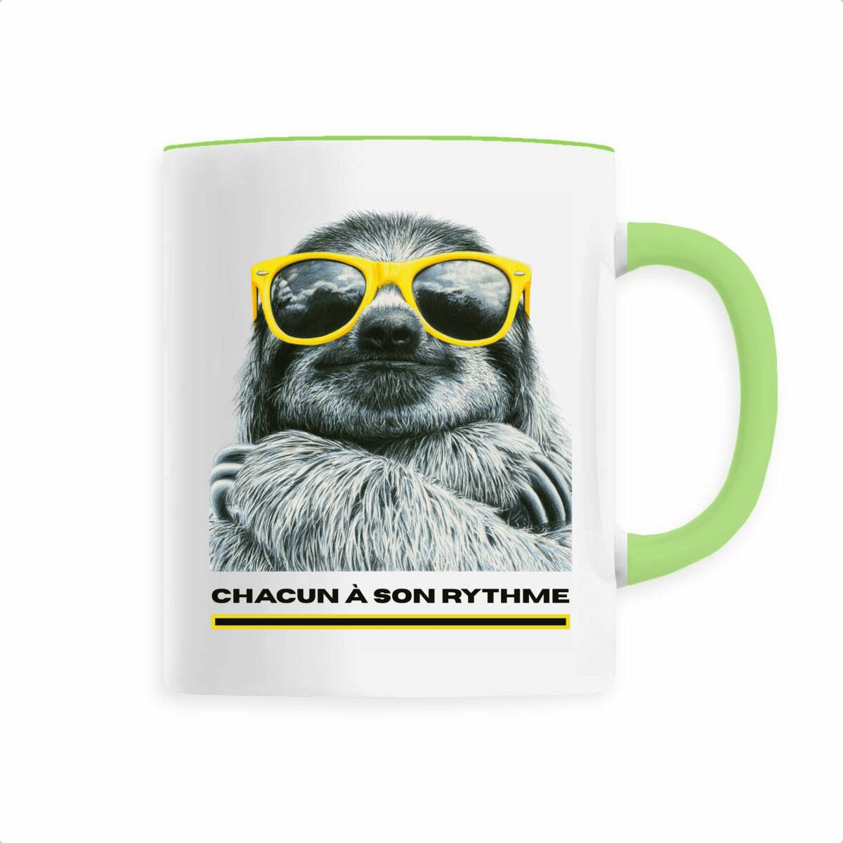 Image front Mug céramique paresseux - Tasse café originale 330 ml