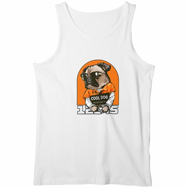 Débardeur Homme Illustré Cool DoG Noir et Orange