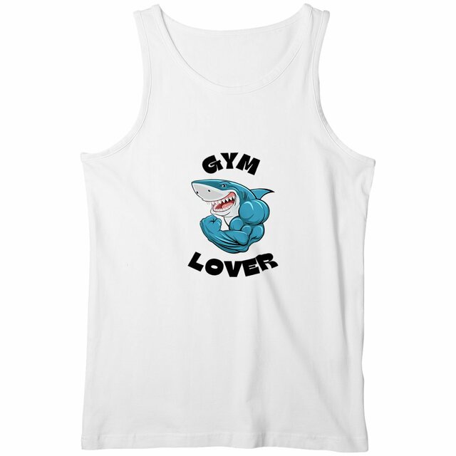 Débardeur Homme - Blue Illustrated Shark Gym Lover