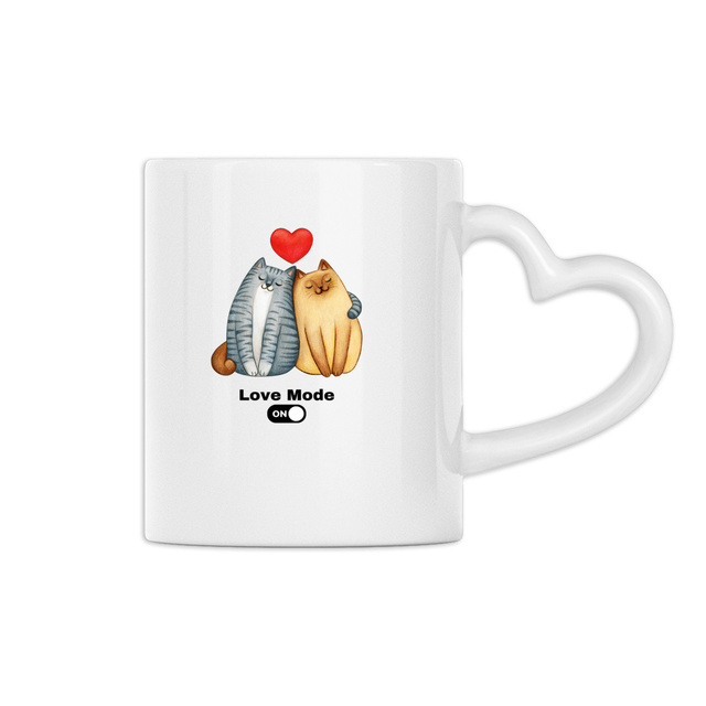Mug à anse en forme de coeur - LOVE MODE - Image
