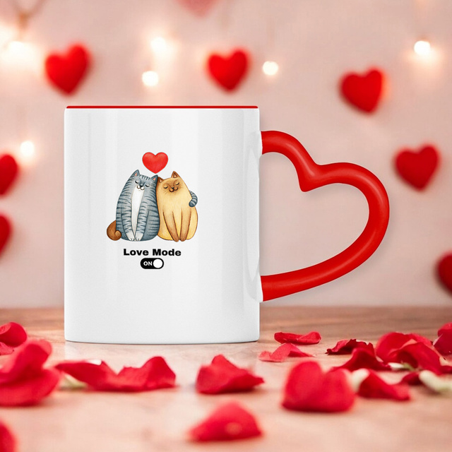 Mug à anse en forme de coeur - LOVE MODE