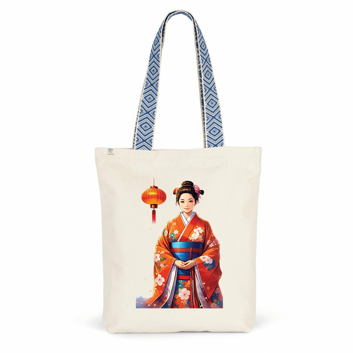Image back Totebag ethnique Femme japonaise