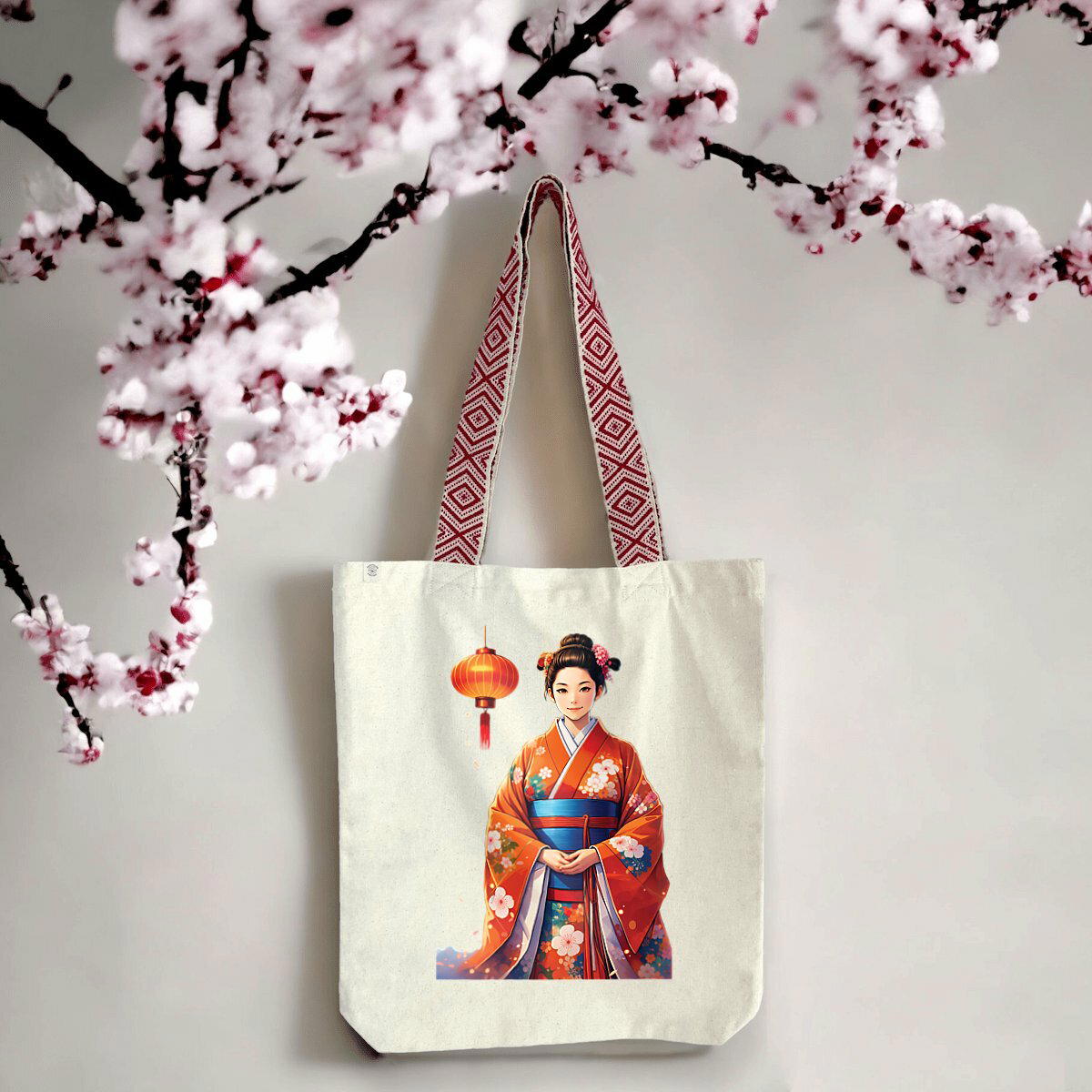 Image front Totebag ethnique Femme japonaise