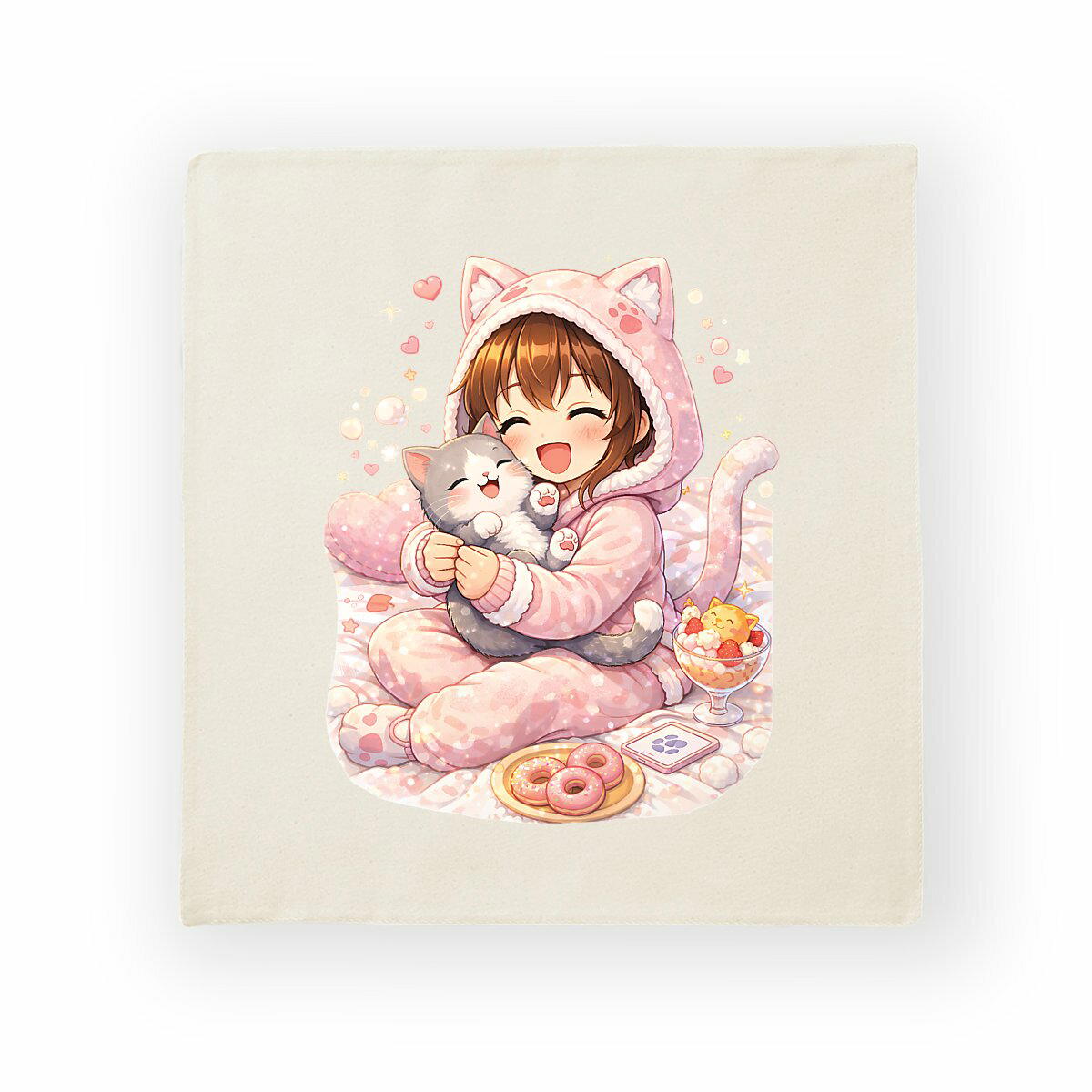 Image back Housse de coussin Câlin Kawaii