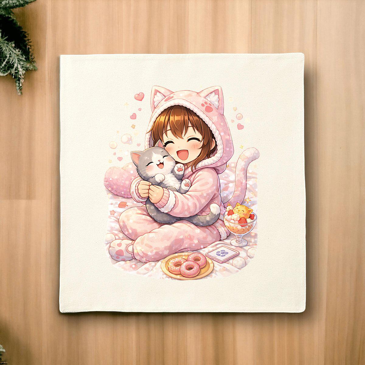 Image front Housse de coussin Câlin Kawaii