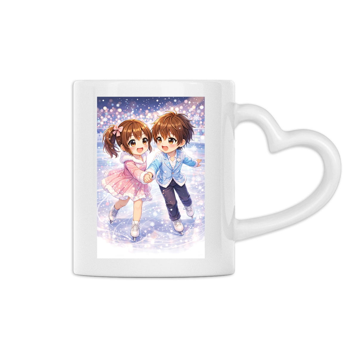 Image back Mug à anse en forme de coeur amoureux patinage