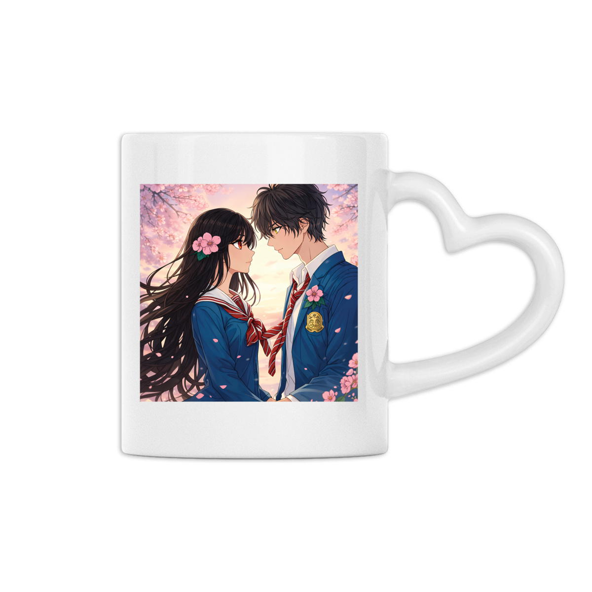Image back Mug à anse en forme de coeur Couple 2