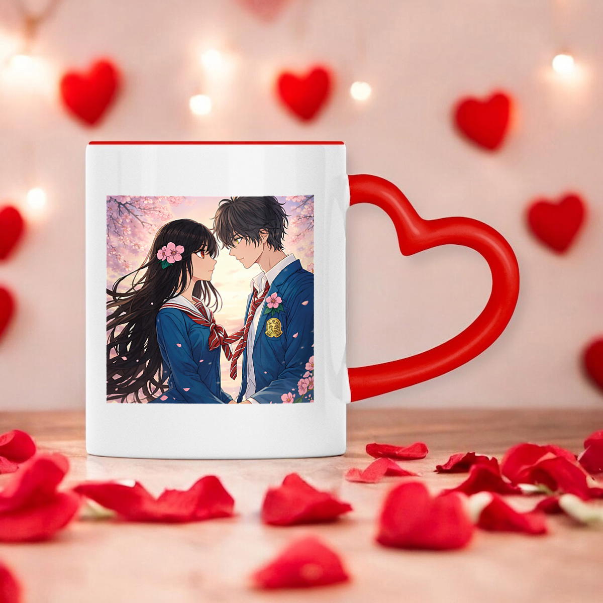 Image front Mug à anse en forme de coeur Couple 2