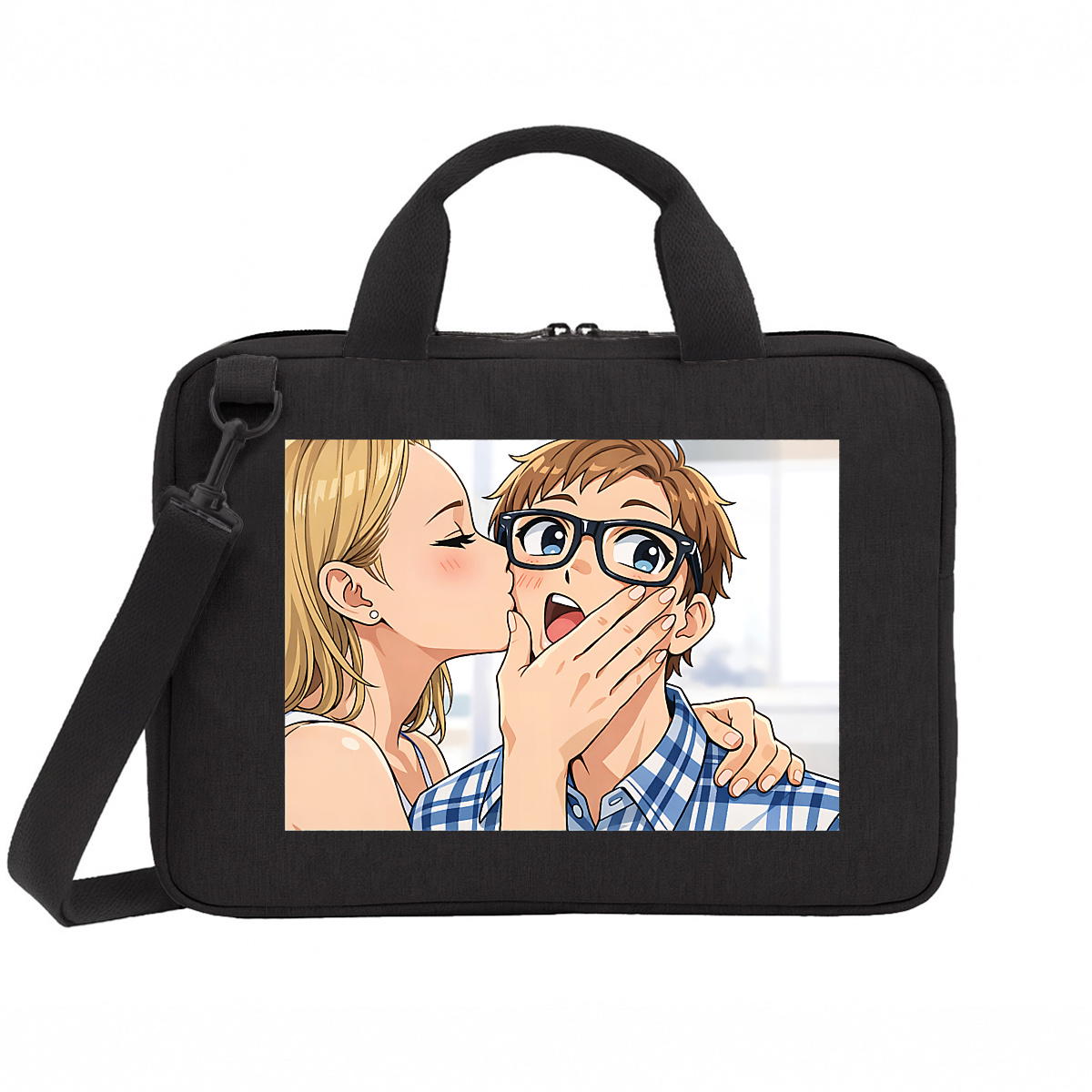 Image front Sac pour ordinateur portable couple manga