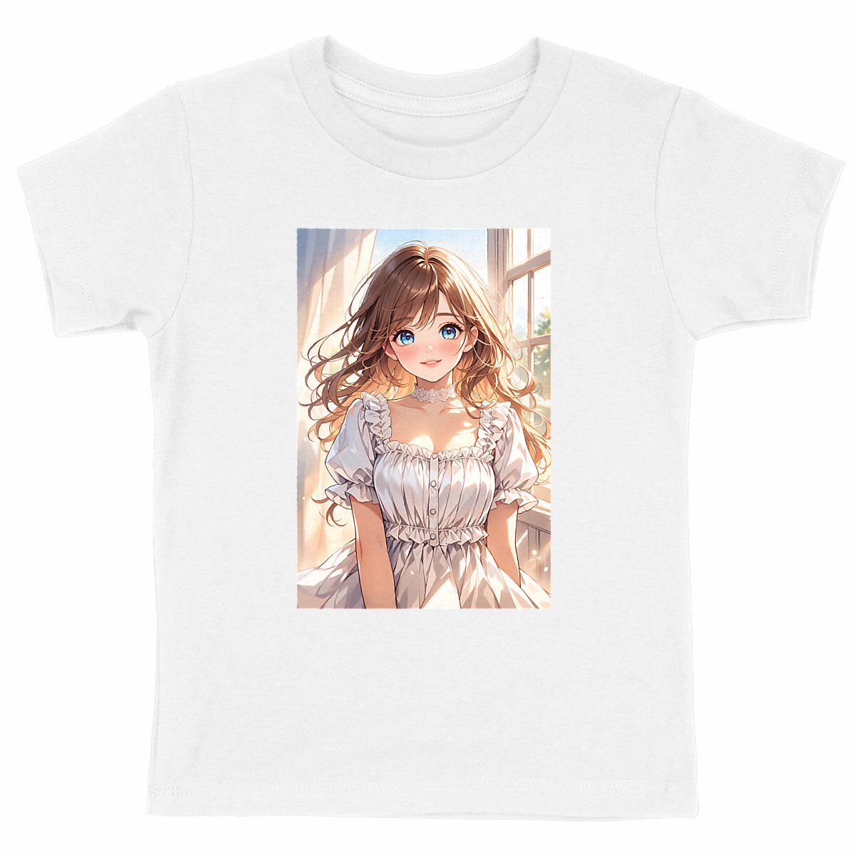 Image back T-shirt Enfant Epais – Jeune Femme aux Yeux Bleus
