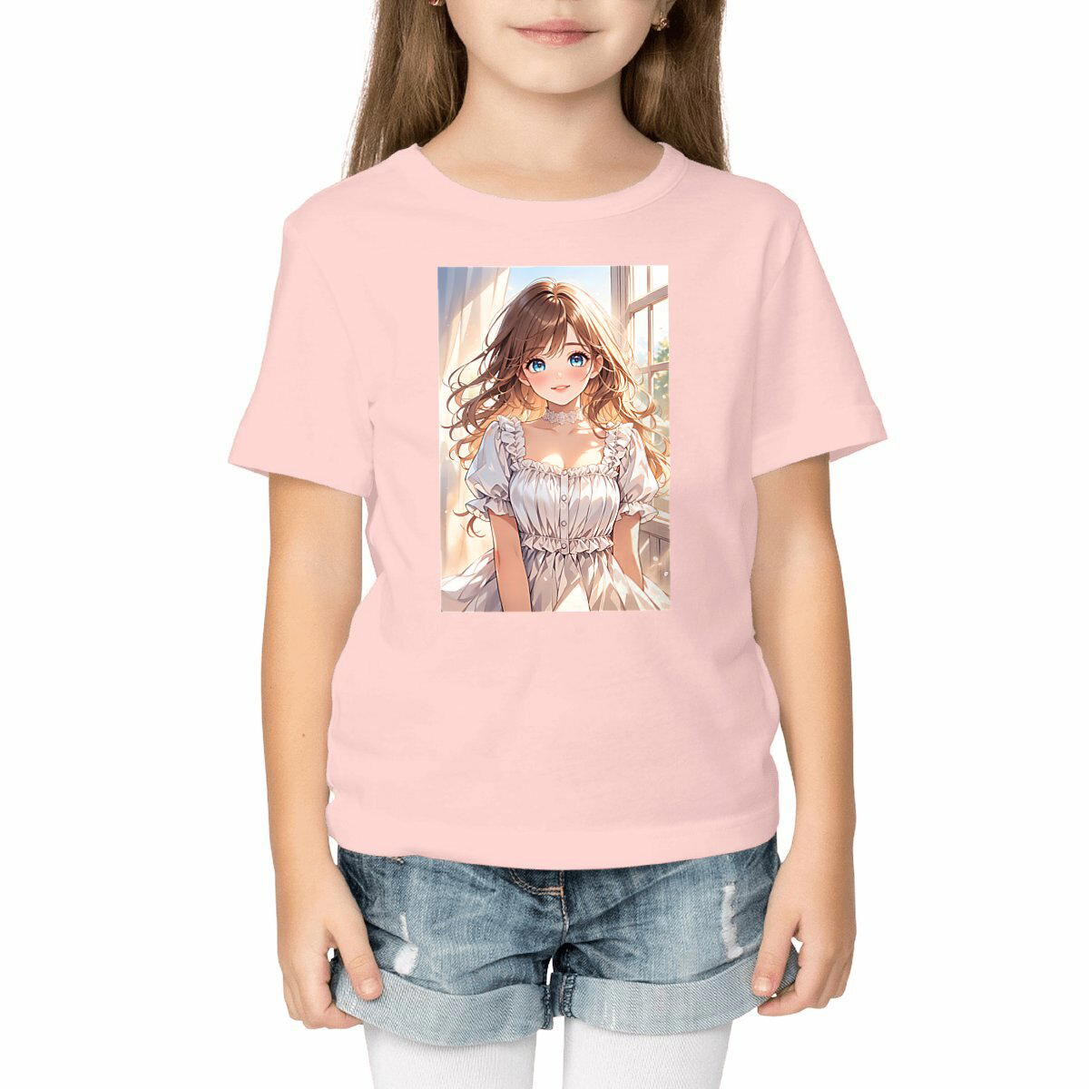 Image front T-shirt Enfant Epais – Jeune Femme aux Yeux Bleus