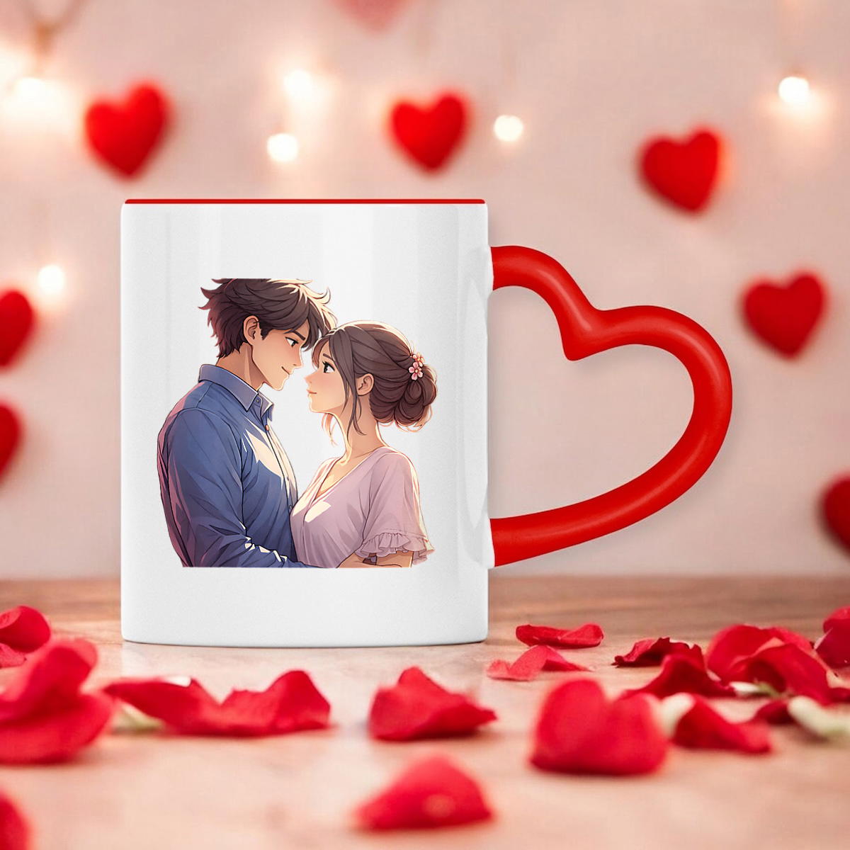 Image front Mug à anse en forme de coeur déclaration