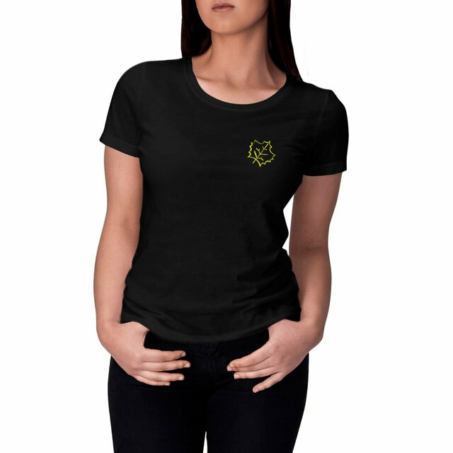 T-shirt Femme Classique avec Feuille Stylisée