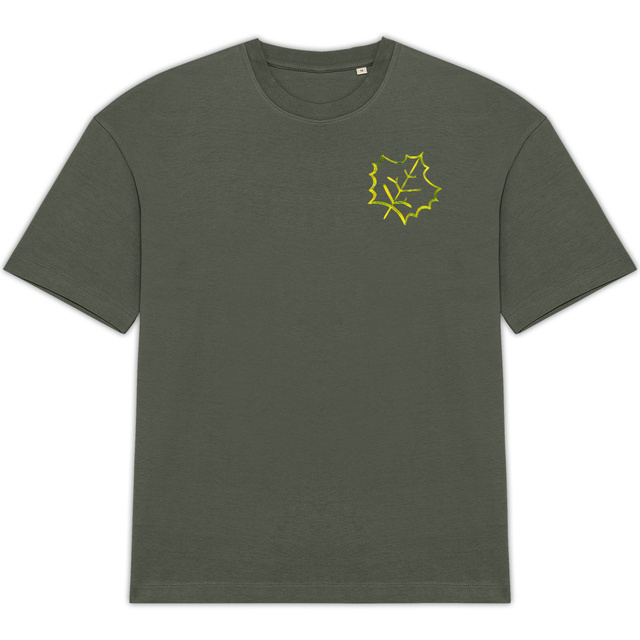 T-shirt Unisexe Oversized avec Feuille Stylisée - Image
