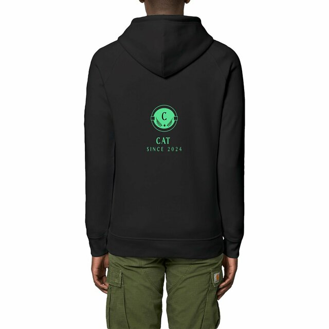 Sweat à capuche Unisexe CAT 85% coton biologique peigné, 15% polyester recyclé